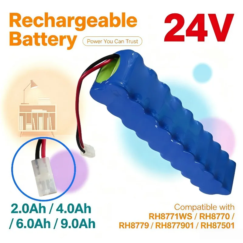 Replacement 24V Rechargeable Battery 2.0Ah/4.0Ah/6.0Ah/9.0Ah Compatible RH8771WS RH8770 RH8779 RH877901 rh87501