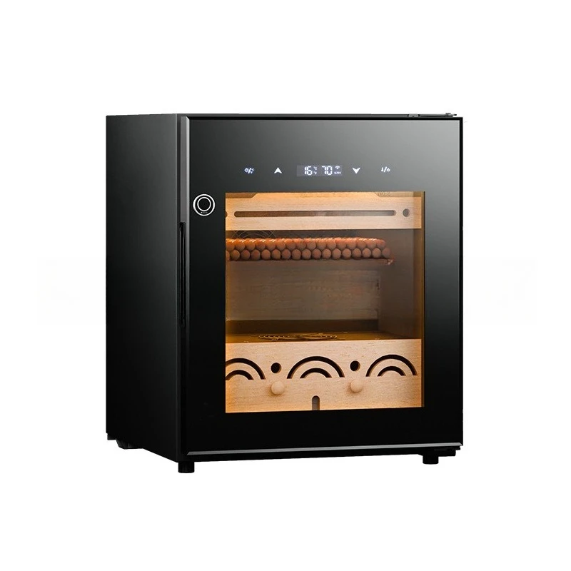 Cigar cabinet, small moisturizing box, household smart silent cedar wood ammonia fingerprint lock, constant temperature