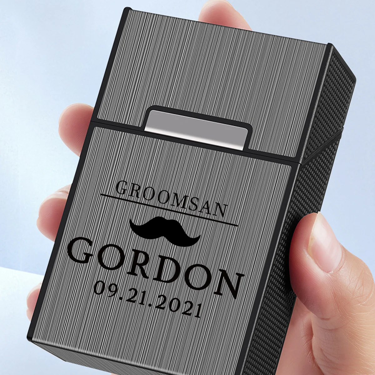 1pc Custom Engraving Cigarette Case, Personalized Cigarette Case, Customized Men's Gift, Gift for Husband, Father's Day Gift image 5