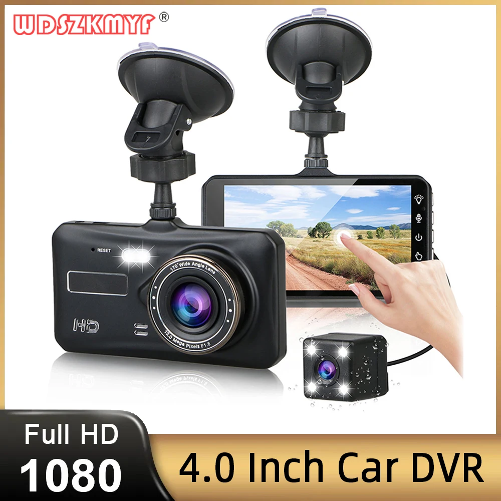 DVR per auto 4 pollici 1080P Dash Cam per auto Touch Screen videoregistratore telecamera per retromarcia per veicolo Black Box 24H Monitor di