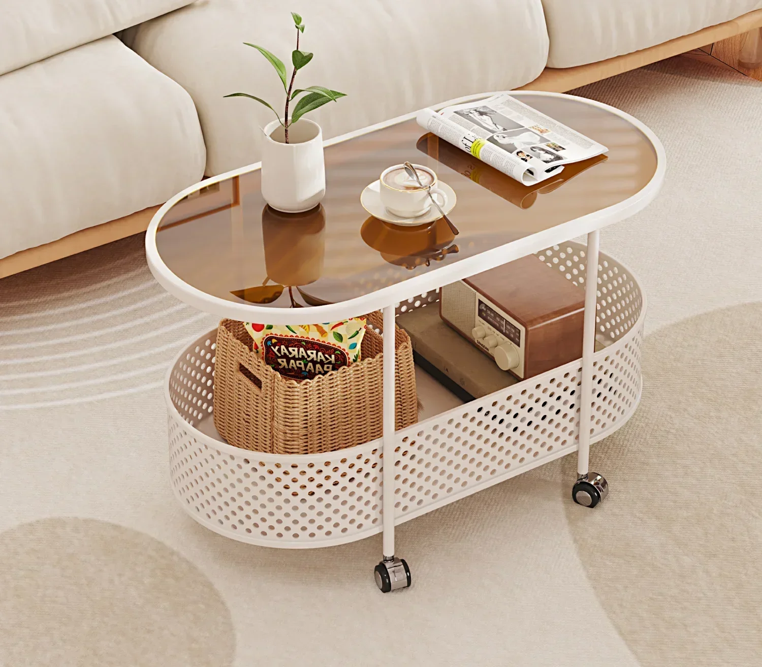 Mesa de centro para sala estar, mueble pequeño para apartamento, sofá móvil, mesa lateral para el hogar, dormitorio, carrito