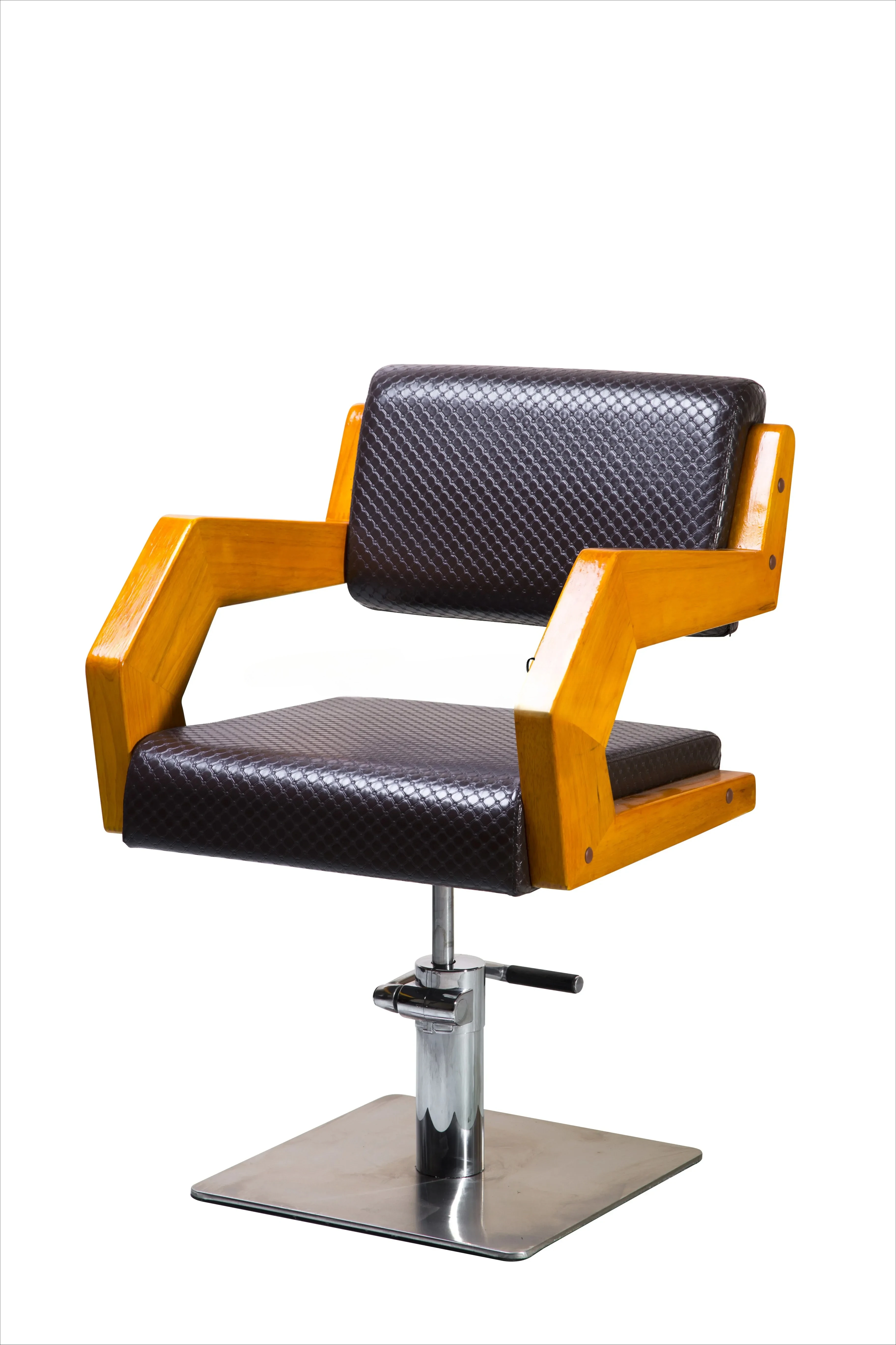 

Hairdressing Chair Beauty Shop Dedicated Wooden Handrail Adjustable Rotatable Hair Cutting Chair