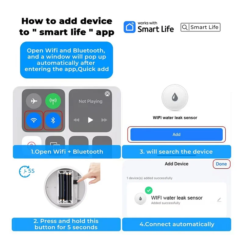 

Tuya Wi-Fi датчик утечки воды детектор утечки воды со звуковой сигнализацией 80 дБ IP55 водонепроницаемый датчик воды удаленный монитор