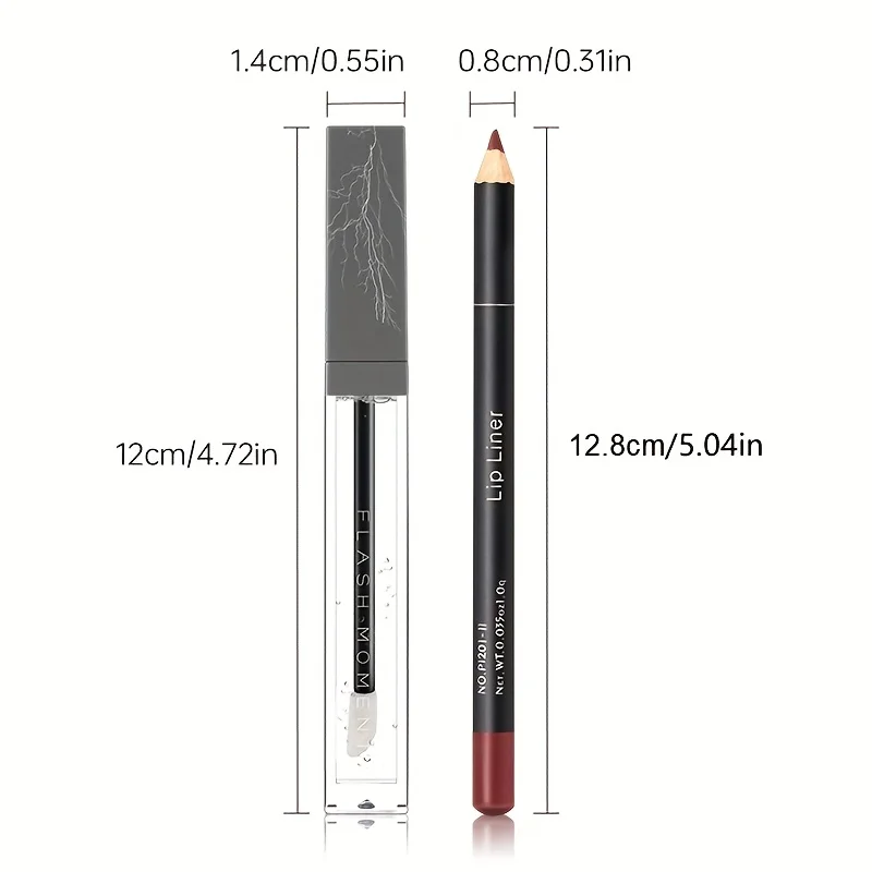 Hydraterende Lip Makeup Duo Set - Geïnfuseerde Lip Liner & Transparante Lipolie - Veelzijdige, langdurige Lip Contouring Pasta Kit