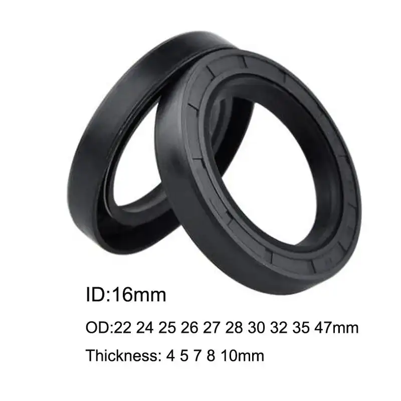 10 Pcs NBR Nitrile Rubber TC Double Lip Oil Seal 16x22x4/7 16x24x5/7 16x25x7/8 16x26x7/8 16x30x7/8/10 16x32x7 16x35x7/8/10