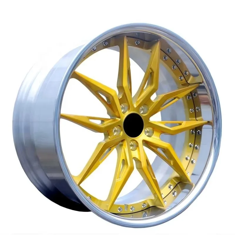 26 Style New High Golden Full Painting 22 Inch 5 Holes 5x112 Monoblock Best Selling Forged Car Wheel Auto Rims Factory