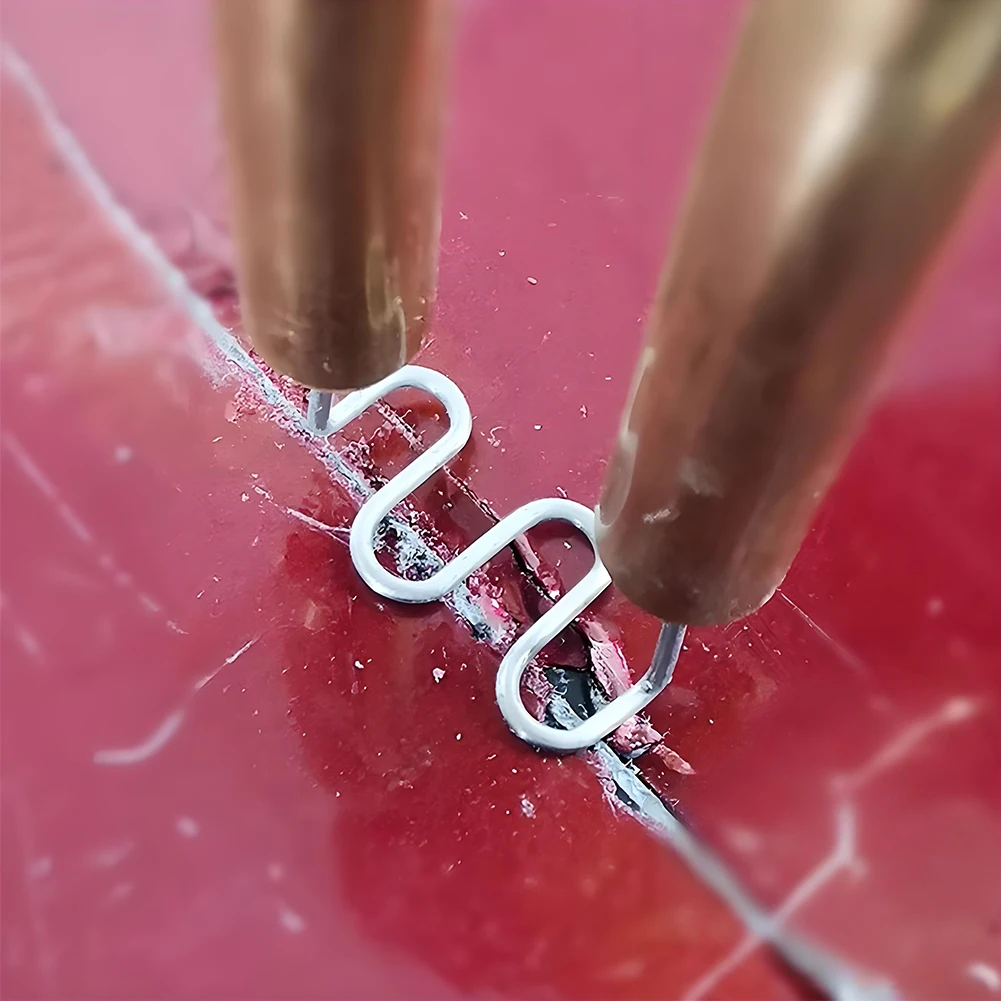 500 Pcs Welding Staples Welder Staples Wave Flat Hot Staples for Plastic Welder Kit