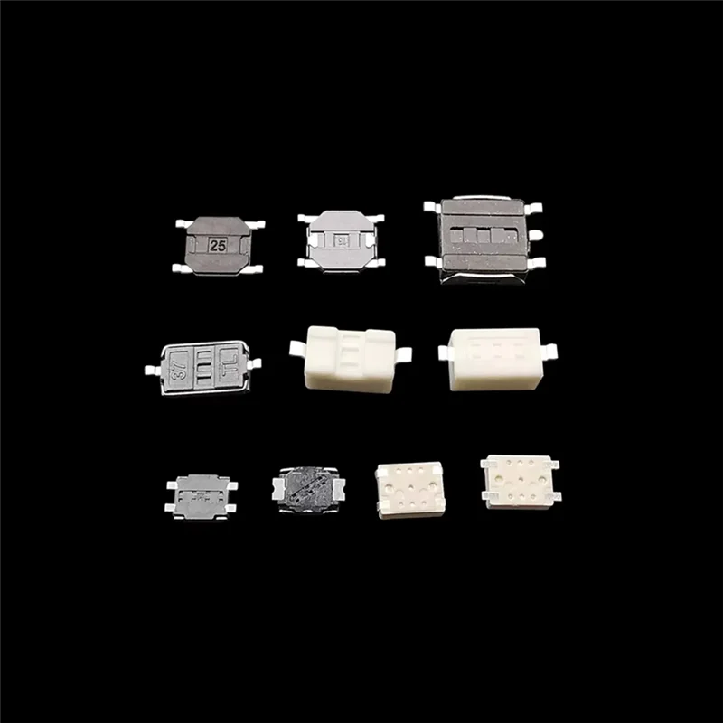ABSQ-Ассорти Micro Tactile Tact Кнопочный переключатель Комплект 250 шт. 2P 4-контактный SMD PCB Мгновенный самосброс Автомобильный пульт дистанционного управления