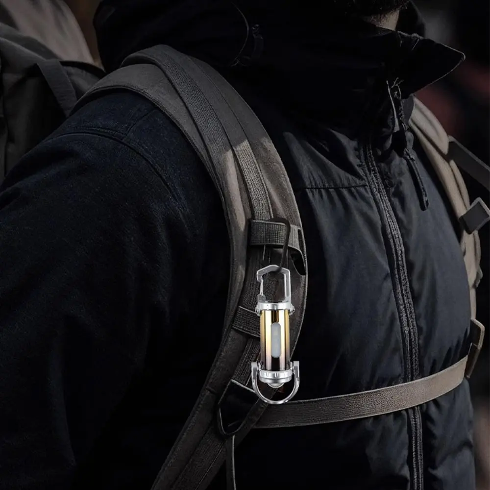 Portable Mini Keychain Flashlights with Red&Blue Light USB Rechargeable Work Light Ultra Bright LED Torch for Outdoor