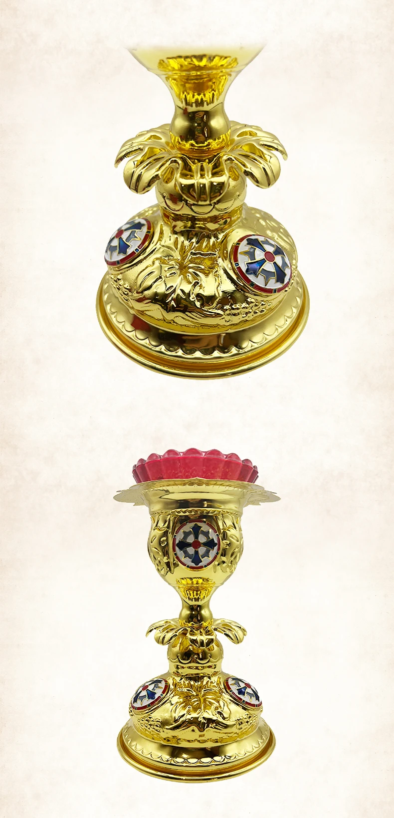 Orthodoxer Goldener Kerzenhalter, religiöser Kerzenständer, Votivleuchter, christlich-katholische Kirchendekoration, Zubehör, подсвечники – Detail 4