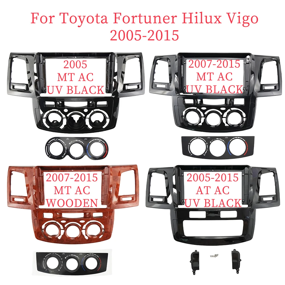 9 Inch Car Frame Fascia Adapter For Toyota Fortuner Hilux Vigo Android Radio Dash Fitting Panel Kit 2005-2015