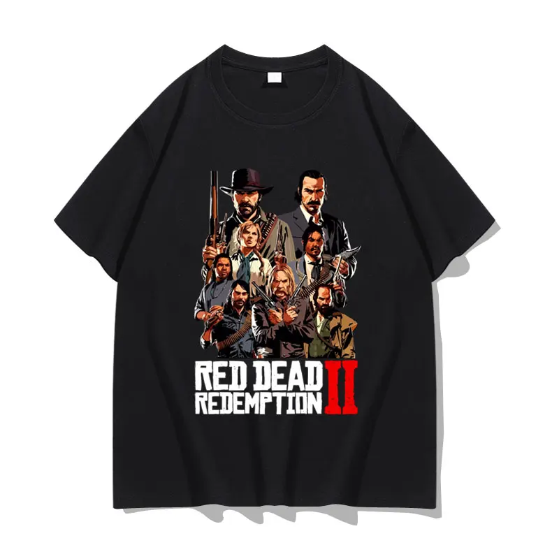الأحمر الميت الفداء 2 نمط طباعة الطرفية GTA5 السرقة الكبرى السيارات آرثر مورغان قصيرة الأكمام تي شيرت الملابس تي شيرت