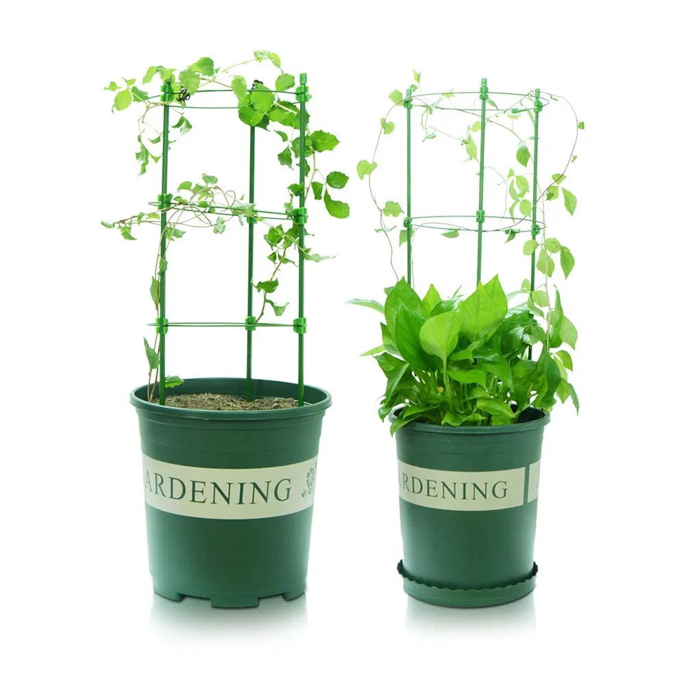 강철 + 플라스틱 식물 지원 지원 토마토 녹 방지 스탠드 격자 45cm 케이지 등반 꽃 프레임 정원 식물