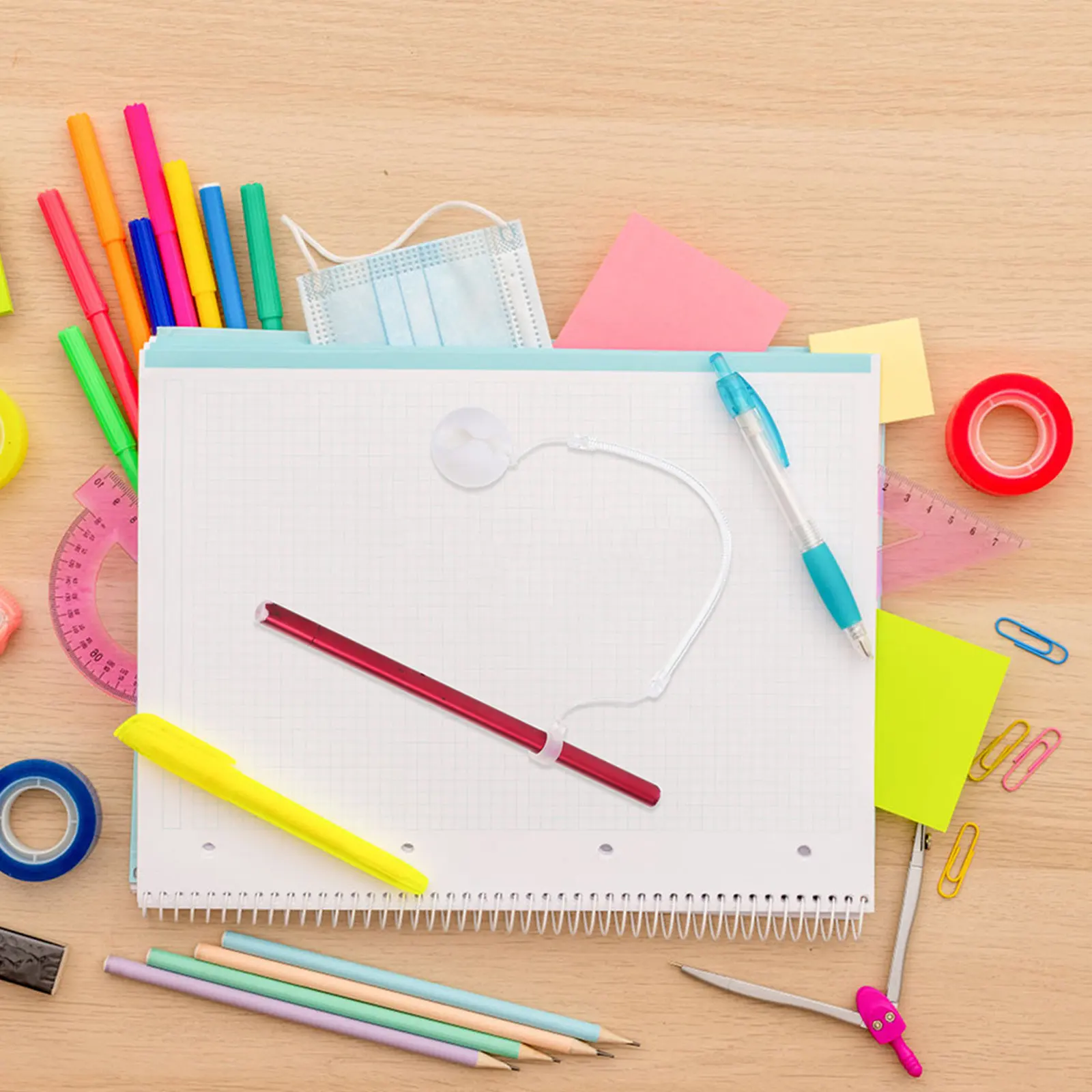 

5Pcs Pen Holder Anti-Lost Counter Silicone Spring Cord Adhesive Base Desk Pen Mount Reception Anti-Theft Lanyard Holder