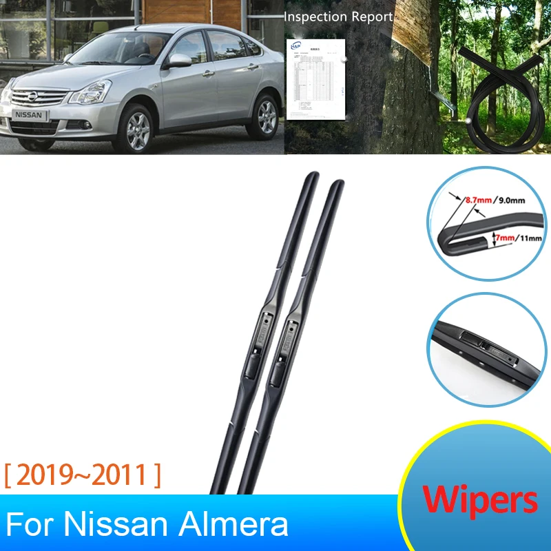 Car for Nissan Almera N17 2014 Versa 2011~2019 Accessories Front Windscreen Window Wipers Blades Winter Brushes Cleaning Parts