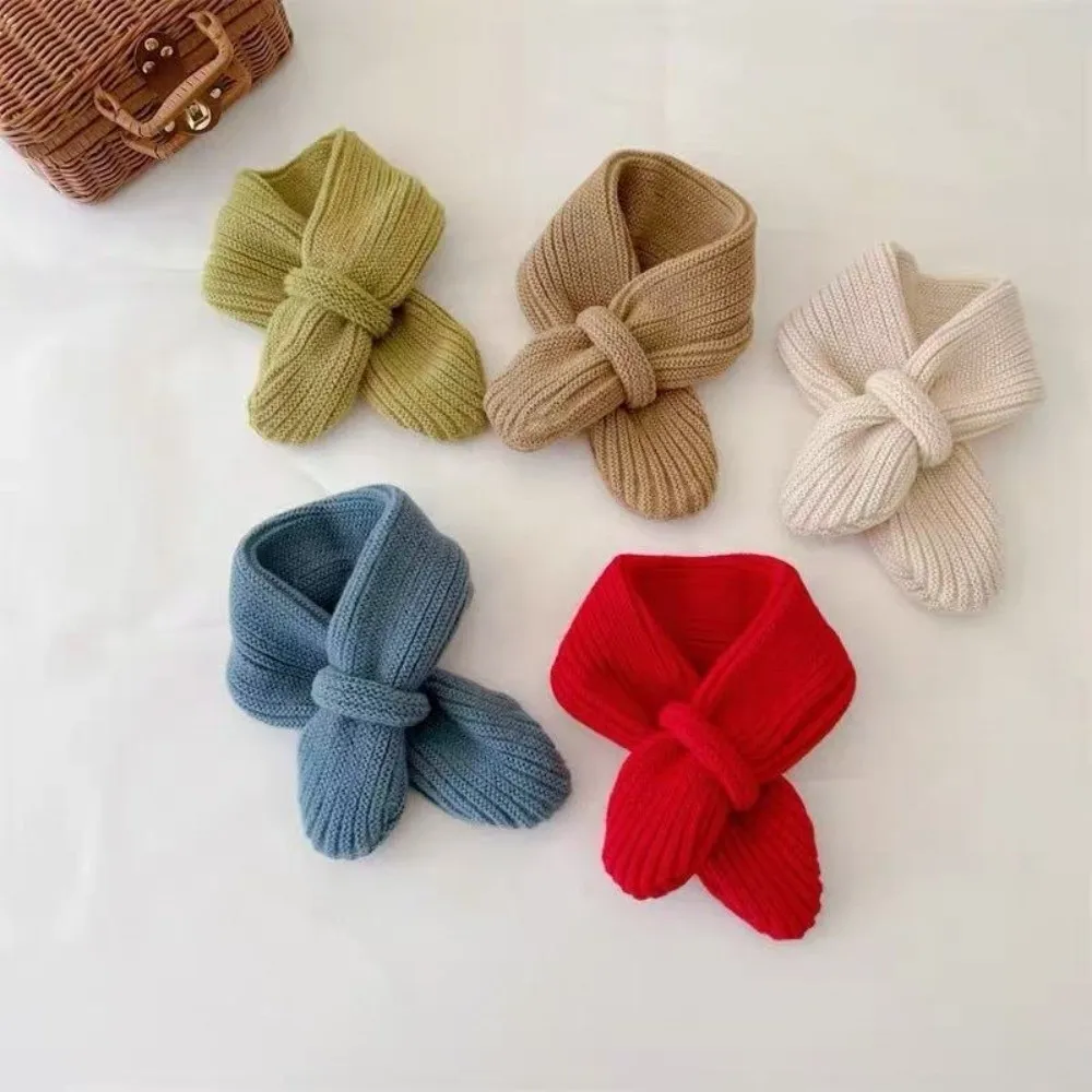 

New Windproof Neck Warmer Coldproof Pocket Knitted Scarf Knitted Solid Color Neckerchief Autumn and Winter