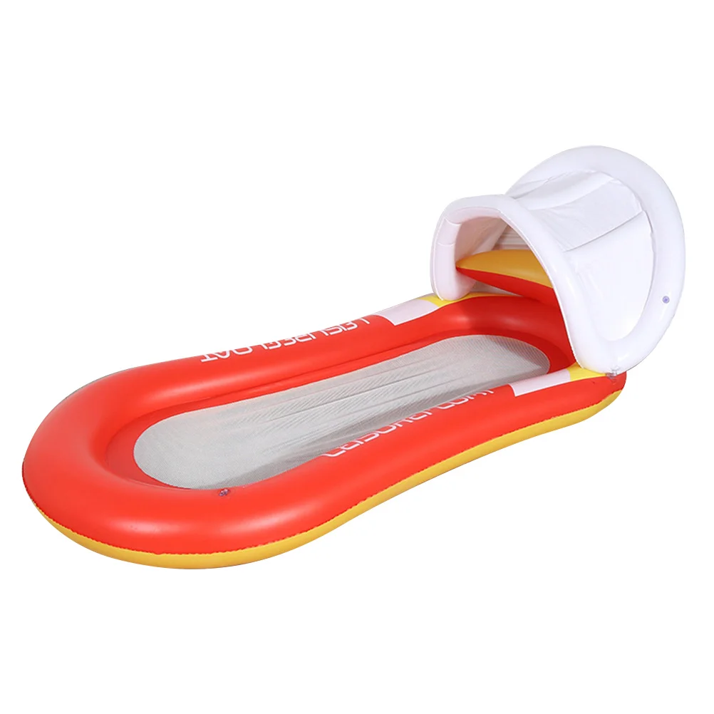 Cama flotante inflable con sombrilla extraíble, sillón reclinable de Pvc de gran flotabilidad para piscina, hamaca para lago, inflable al aire libre