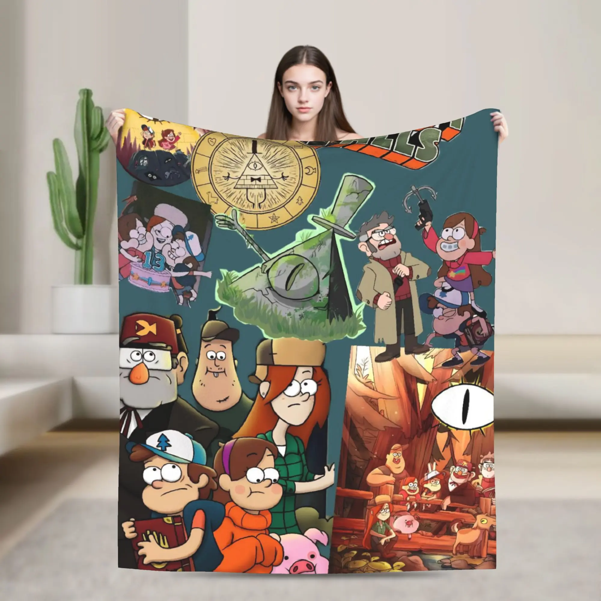 G-Gravity Falls Throw Blanket for Couch  Fuzzy Soft Plush Blanket 50x60 Inch Multiple Sizes Bedspread for All Seasons