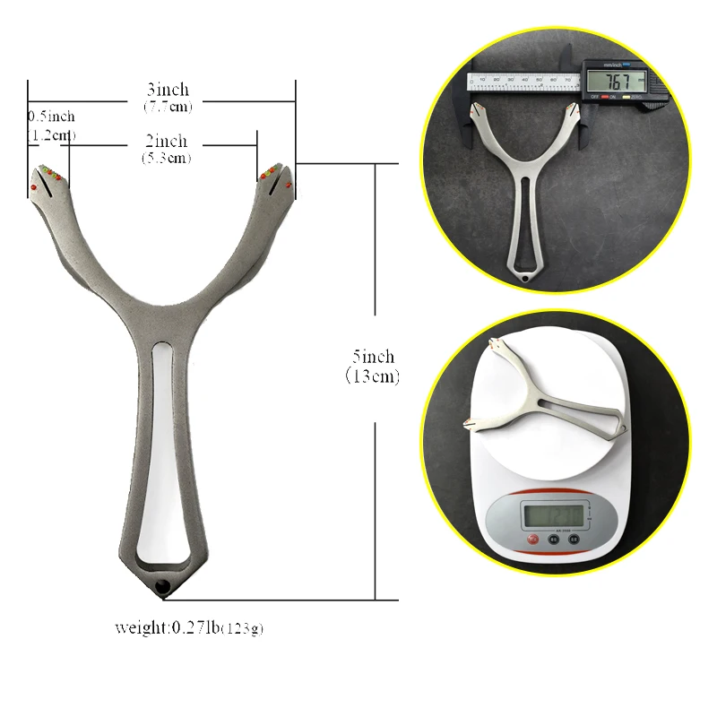 High Quality Stainless Steel Slingshot Outdoor Hunting Bow Powerful Slingshot Catapult with Flat Rubber Band Entertainment Tools