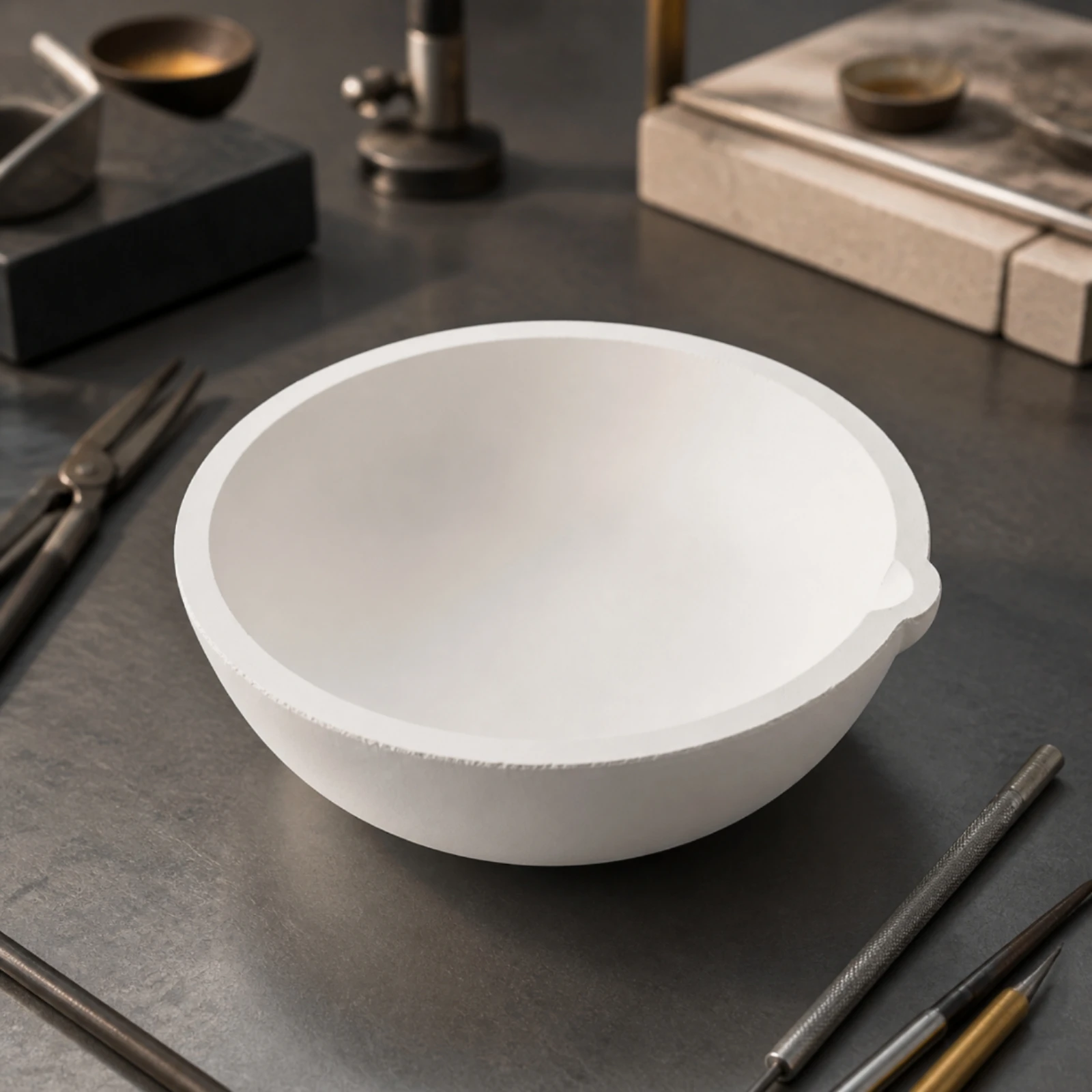 Melting Bowl Non-Reactive Quartz Melting Bowl with Pouring Spout Jewelry Making Crucible Easy to Use for Jewelers