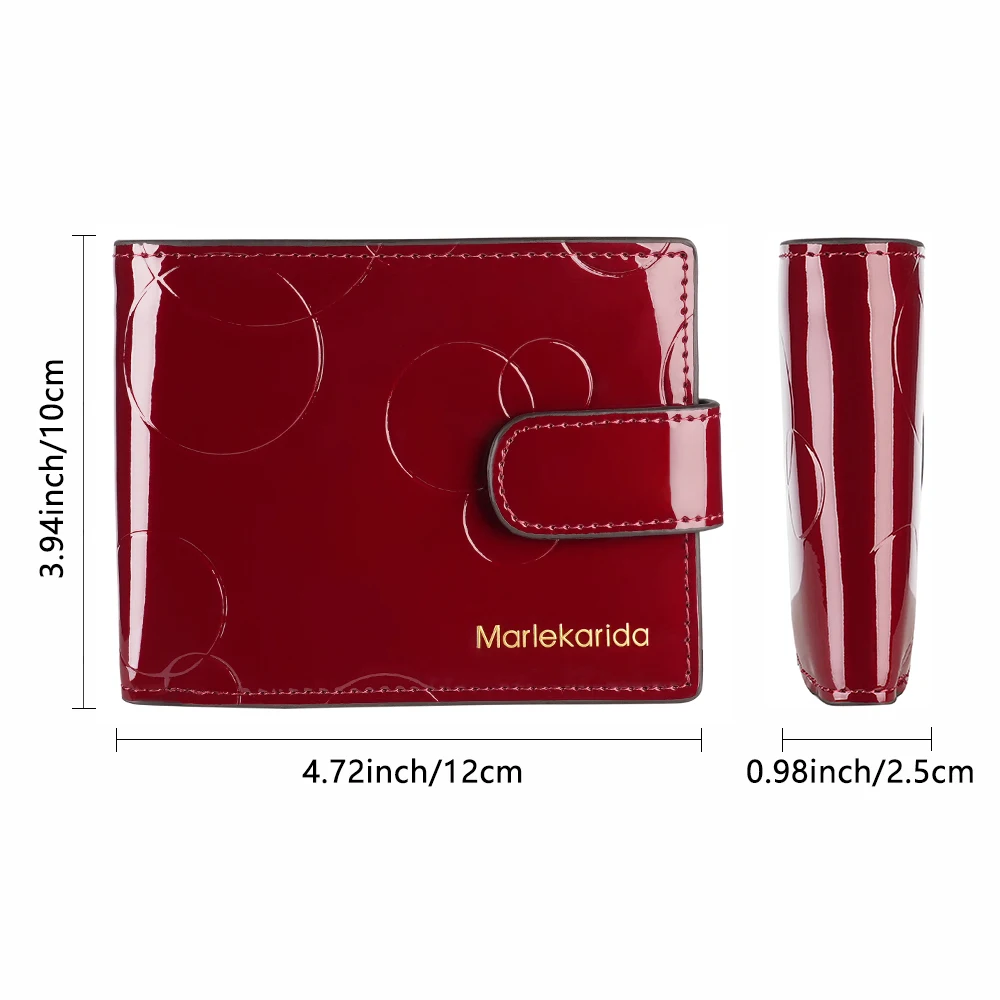 Fashion women's wallets Patent leather RFID Blocking Card Holder Purses for Women Short Bifold Wallet with Coins Pocket Handbags
