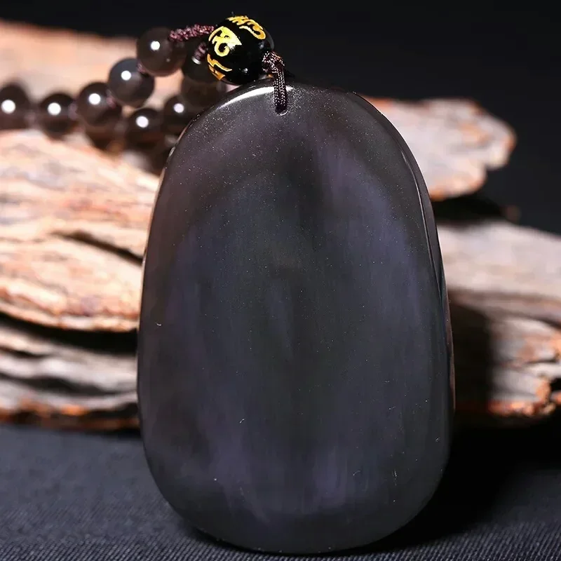 Wholesale Color Black Natural Obsidian Thousands of hands Guanyin Buddha Pendant Necklace Zodiac Genus mouse Buddha guard God