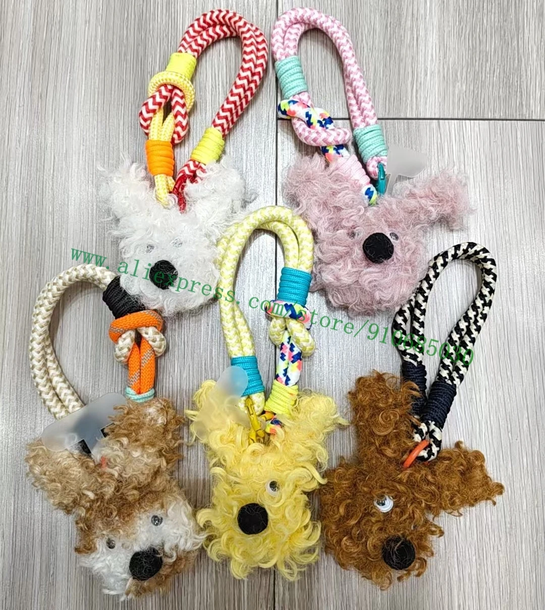 

Fluffy Lovely Teddy Dog Bag Charm Hairy Pet Pendant Hanging Decoration Ornament For Handbag Backpack Car Purse 5 Colors