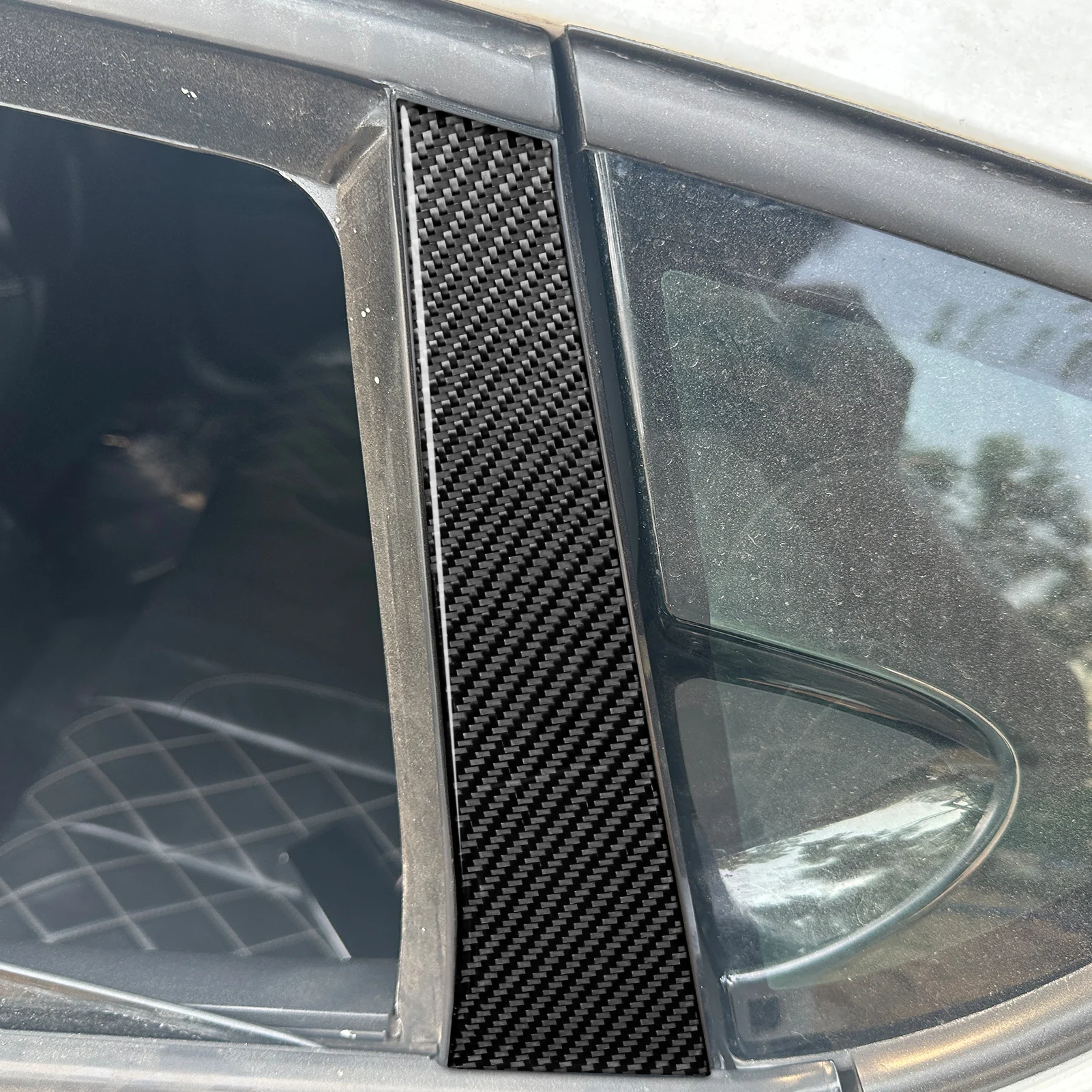 Real Carbon Fiber Car Accessories B-pillar Panel Trim Soft Cover Sticker For SEAT Leon MK2 2005 2006 2007 2008 2009 2010 2011 12