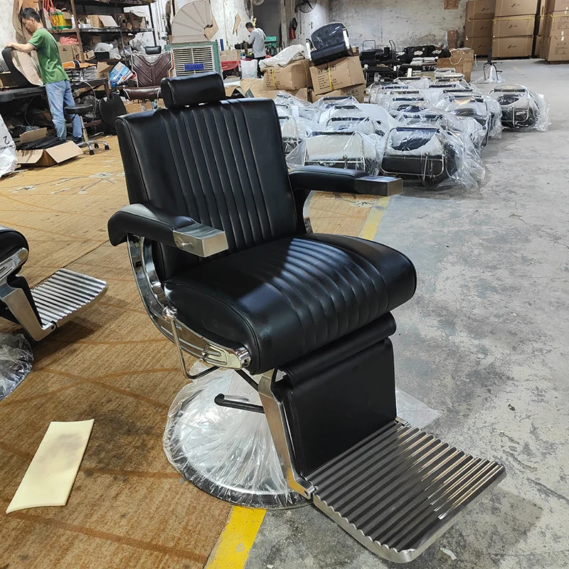 

@#Factory-Supplied Modern Custom Color Leather Round Bottom Salon Furniture Recliner Chair Large Hydraulic Pump Barber Chair