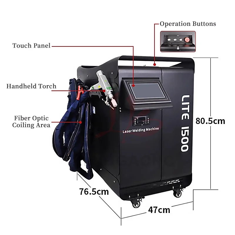 3in1 Handheld Laser Welder 1kW 1.5kW 2kW 3kW Fiber Laser Welding Cutting Descaling Cleaning Machine Multifunction 110V 220V
