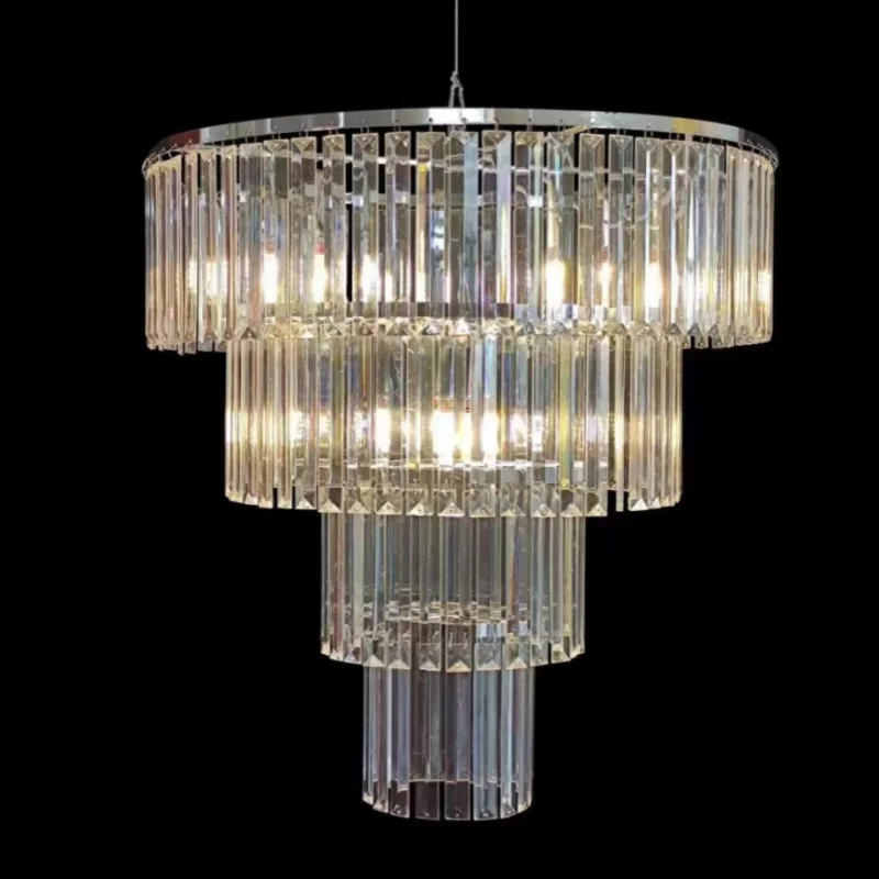 

Wedding Props Acrylic Crystal Ice Bar Chandelier Creative Decorative Wedding Stage Banquet Hall Ceiling Pendant Lights
