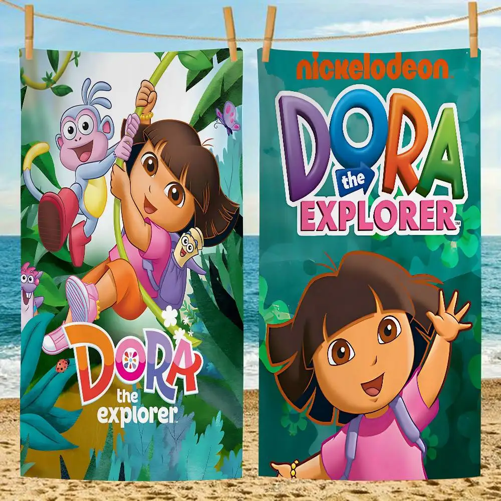 TV D-Dora The Animation Explorer Beach Towel Bath Towels for Girl Microfiber Quick Dry Custom Sand Free Beach Yoga Spa Gym Pool