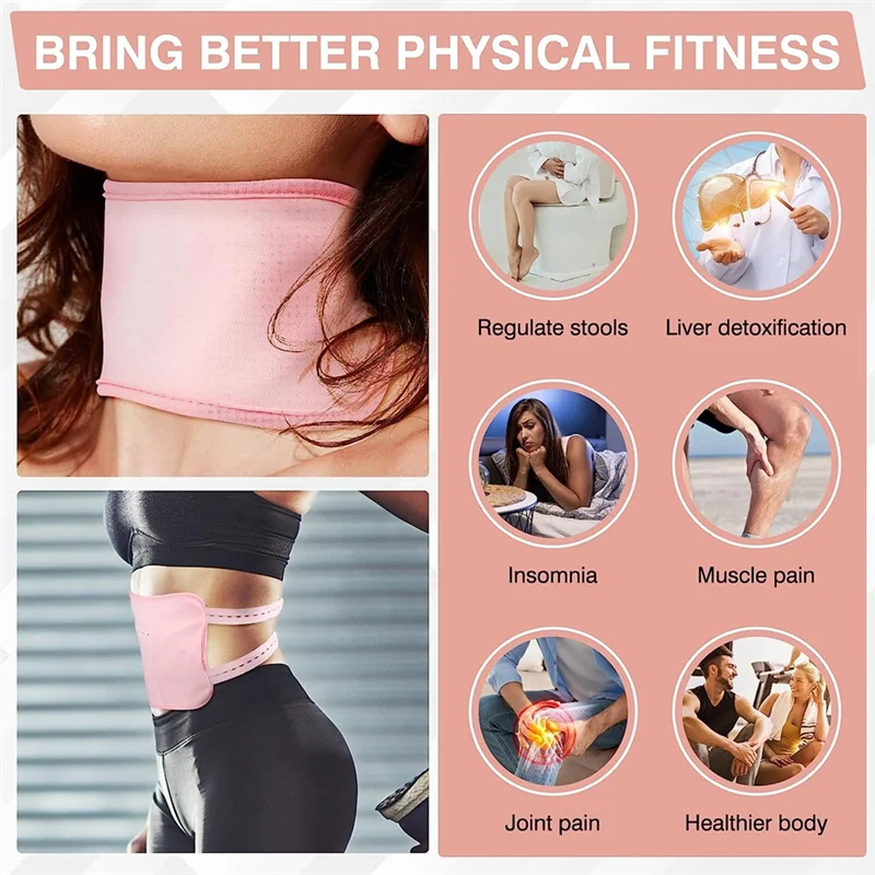 Pack d'huile de ricin réglable et réutilisable, sangle ronde élastique, lavable en machine, anti-fuite d'huile, rose