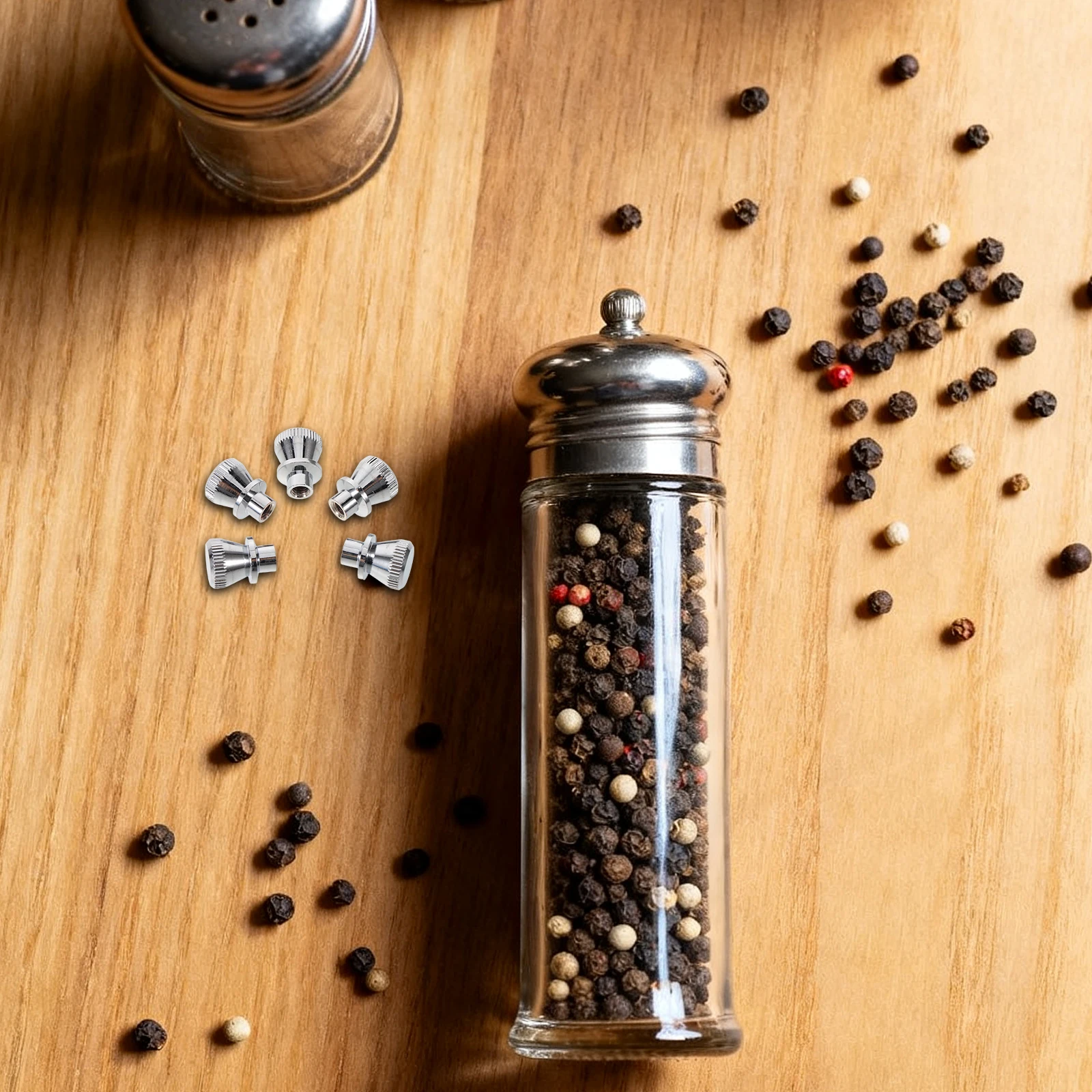 Bouton de remplacement d'écrou de moulin à poivre manuel, 5 pièces, 14Mm, pièces de broyeur à épices de cuisine pour le meulage cohérente