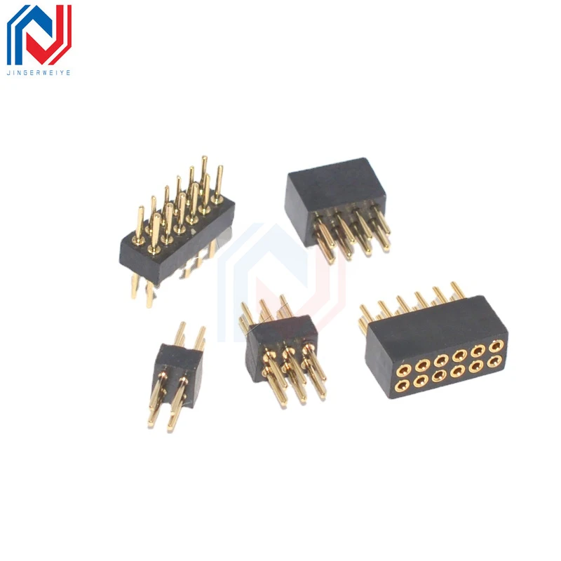 5Pcs 1.27mm Pitch Round Hole Pin Header Male Female Single Double Row Row Pin Gold Plated 2P 3P 4P-6Pin PCB boardConnector