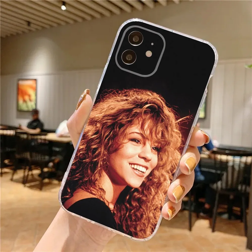 Singer Mariah Carey Phone Case For iPhone 15,14,13,12,11 Plus,Pro,Max,XR,XS,X,7,8 Plus,SE,Mini Transparent Silicone Soft