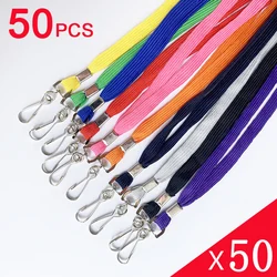 Corde de cou de sécurité pour badge porte-carte, porte-clés, carte d'identité, noir, bleu, rouge, vente en gros de fournitures de bureau, 50 pièces par lot