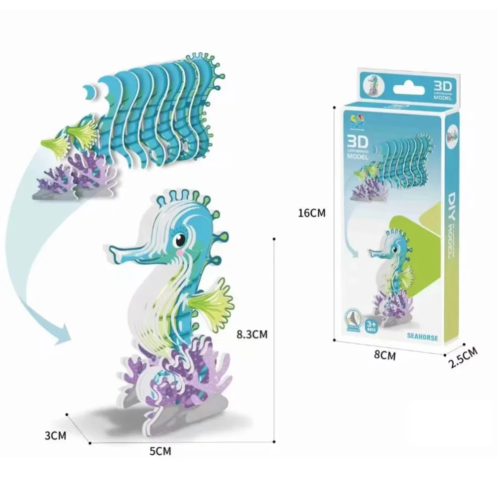 

DIY Handicrafts 3D Animal Puzzle Educational Toy Dinosaur Series 3D Puzzle Ocean Series Safari Paper Crafts