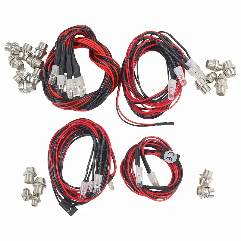 2 / 4 / 6 / 8 Lights 70cm Lenght RC LED Night Headlamps Headlights 3/5mm LED Light for Model Drift Crawler Car For RC Car