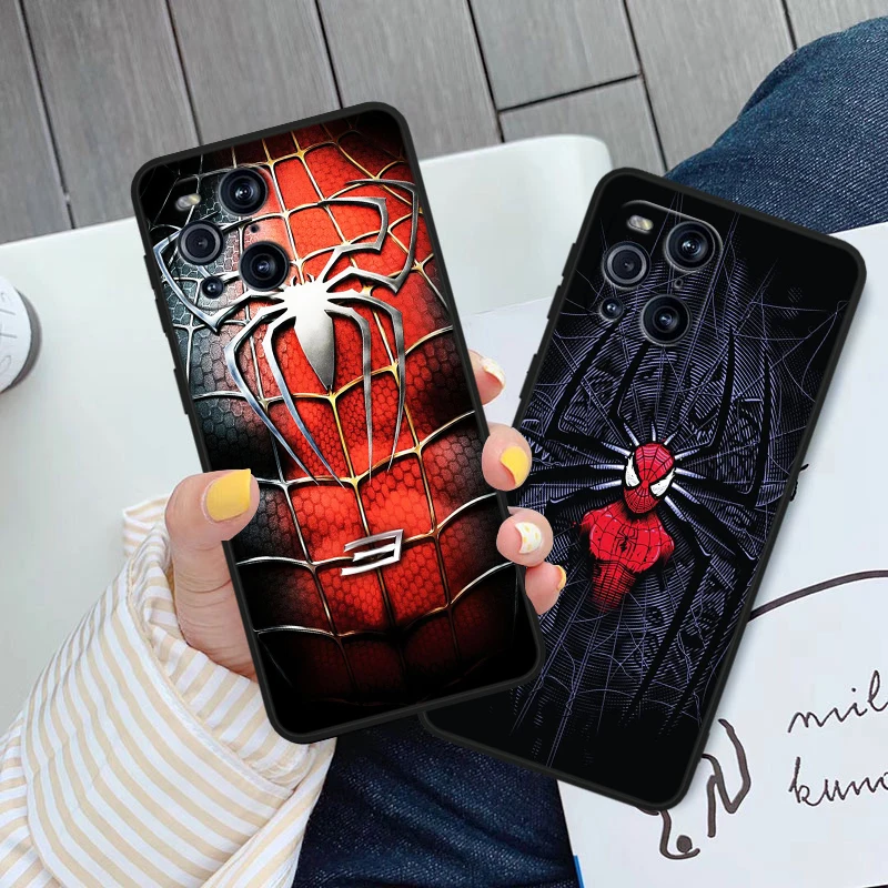 Spider Man Marvel Cool Phone Case For OPPO Find X6 X5 X3 X2 F21S F21 Pro Lite Neo Black Silicone Fundas Soft Phone Case