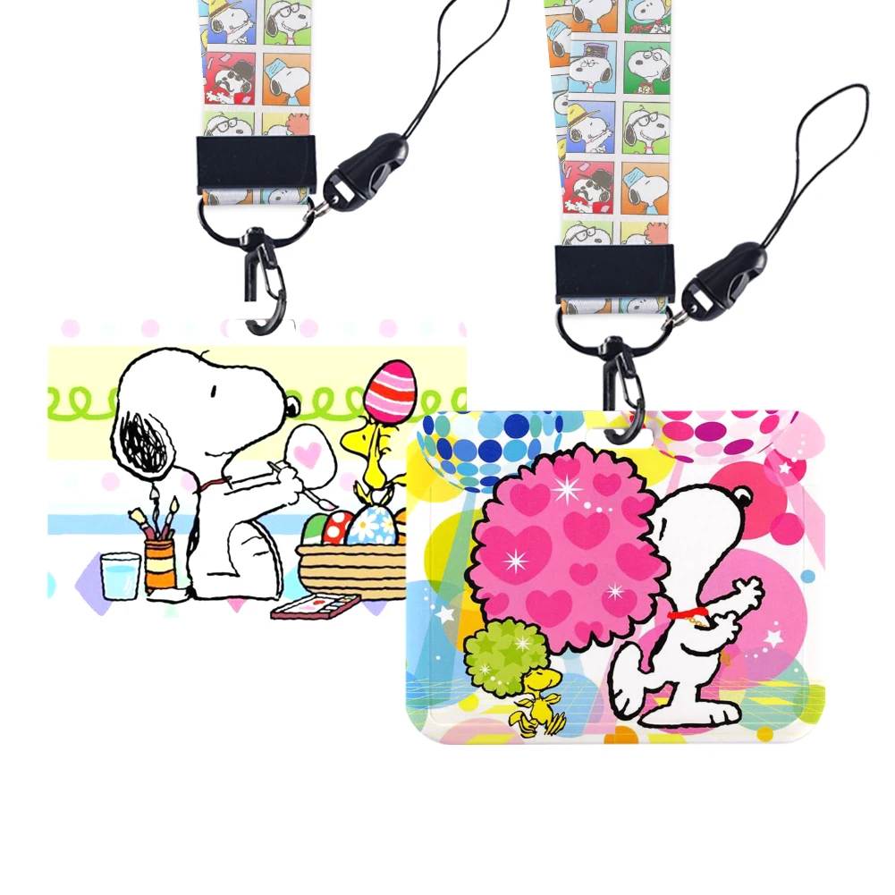 

Cartoon Snoopy Hot Selling Card Badge Employee's Card Holder ID Card Bus Card Holder Lanyard Kids for Accessories Gifts