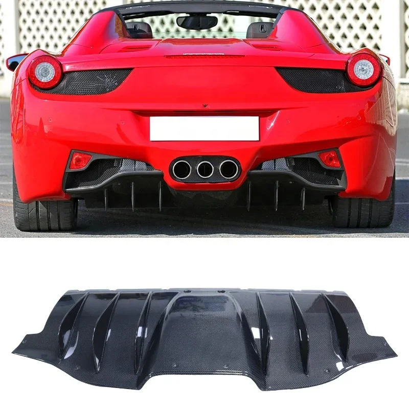 Vehicle Parts Car Bumper Protector Carbon Fiber OEM Style Rear Diffuser For 458 Italia Spider Speciale