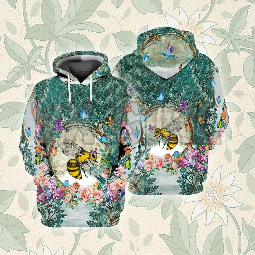 

Bee Among Forest 3D Printed Hoodies Unisex Pullovers Funny Dog Hoodie Casual Street Tracksuit