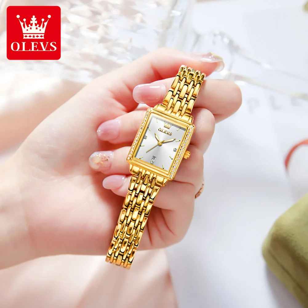 OLEVS 9995 Women Fashion Watch Original Watches Calendar Stainless Steel Quartz Wristwatch Gifts For Women Waterproof Luminous