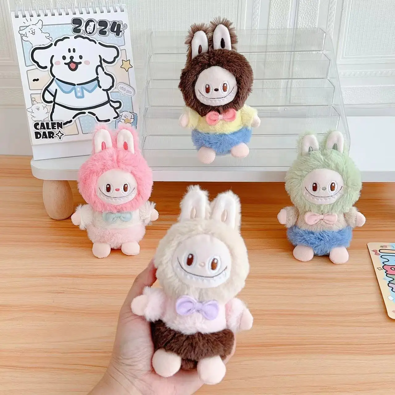 

New Labubu Cartoon Plush Doll Pendant Kawaii Keychain Student Schoolbag Pendant Doll Girl Boy Gift Toys