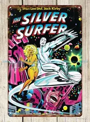 full wall decor 1960s silver surfer comics metal tin sign
