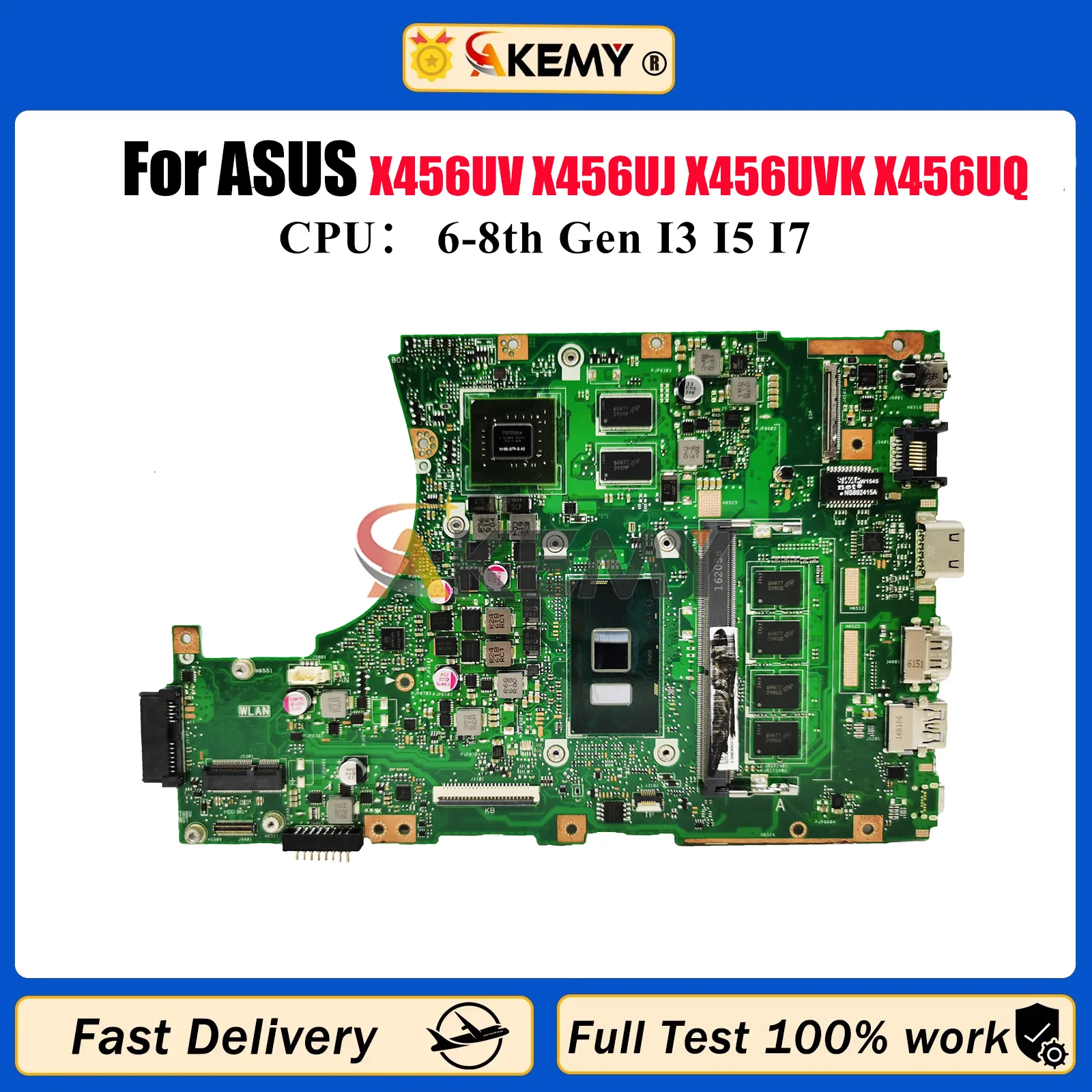 

X456UV Laptop Motherboard For ASUS X456U R457U F456U X456UJ X456UQ X456UVK X456UQK X456UAK X456UF X456UB Mainboard I3 I5 I7 CPU