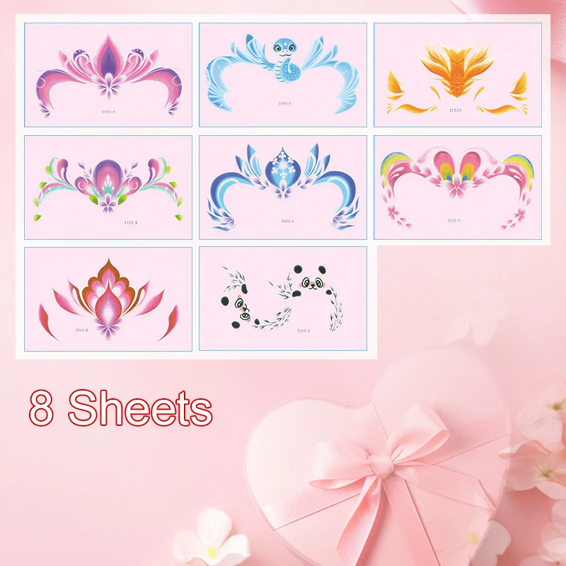 Butterfly & Star Face Tattoo Stickers with Rhinestone Gems–Water-Resistant Self-Adhesive Face Decals, Festival Rave Party Makeup