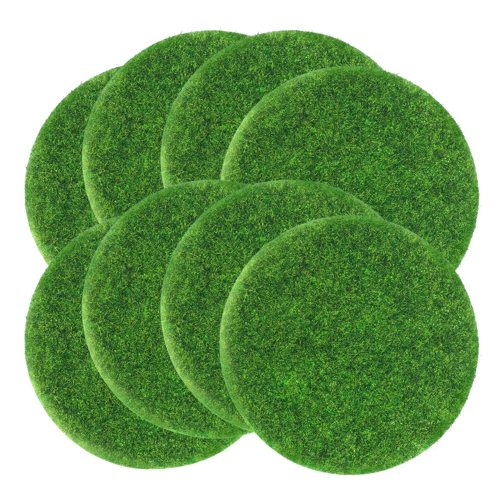 

8Pcs Round Miniature Artificial Grass Sheet Lifelike DIY Lawn for Fairy Gardens Zen Garden Decorations Grass Garden