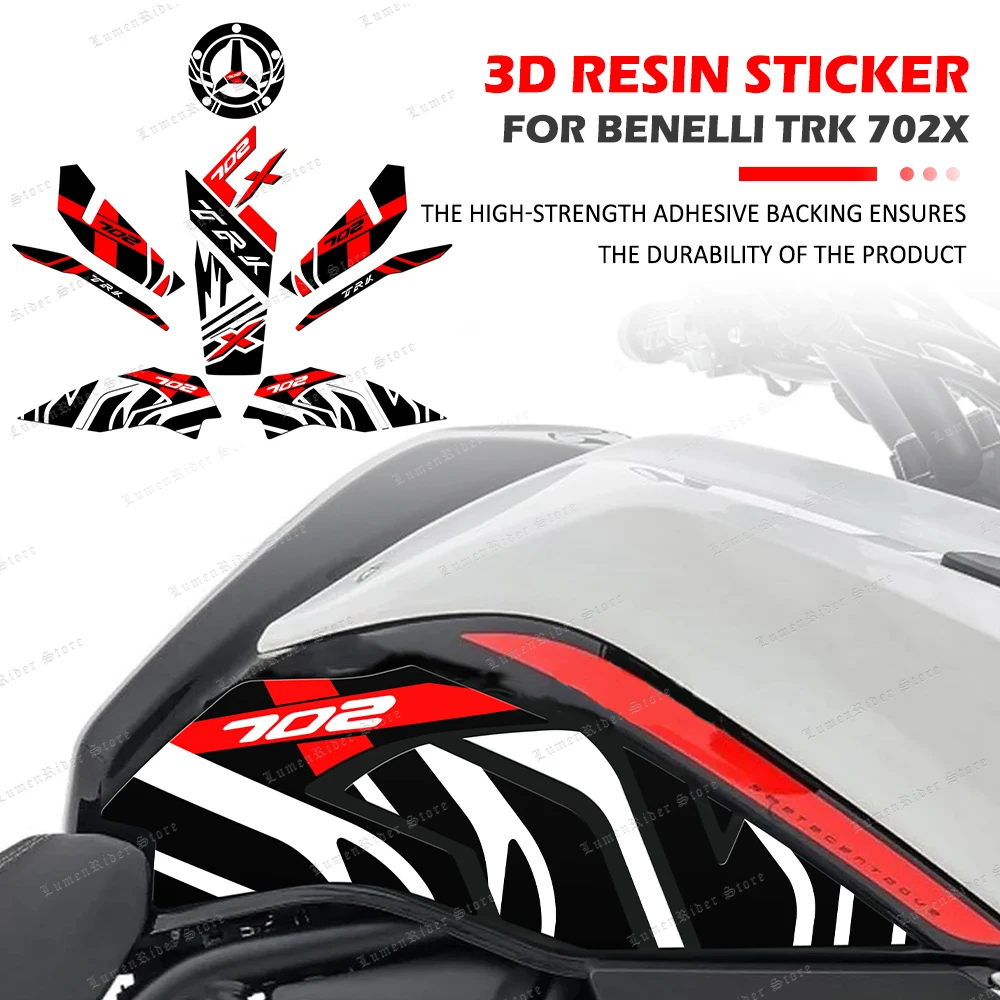 

3D Sticker for Benelli TRK 702X TRK 702 X 2023 Motorcycle Accessories 3D Gel Epoxy Resin Sticker Kit Tank Pad